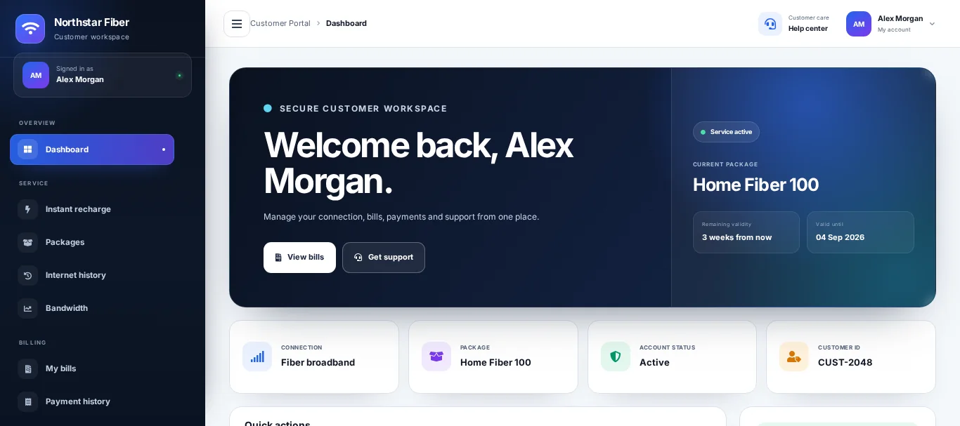 Customer self-service portal